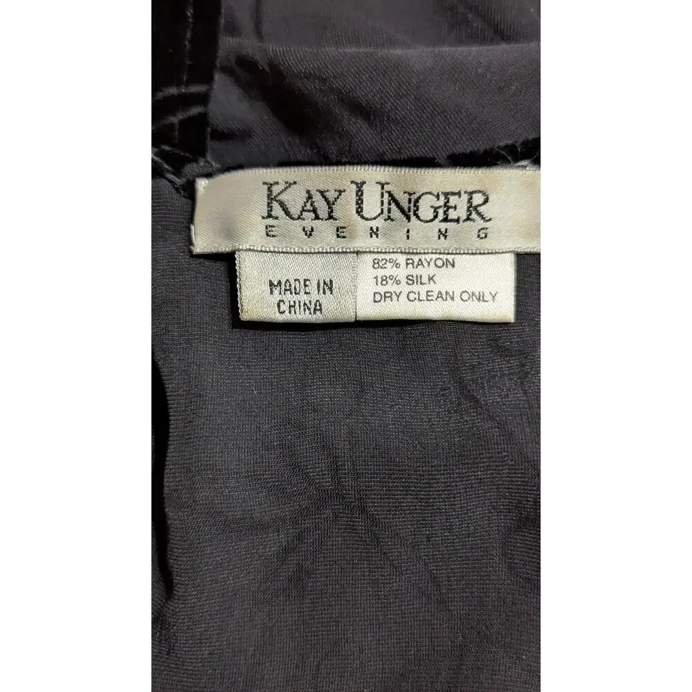 kay Unger burnout silk velvet Wrap/Shawl 58